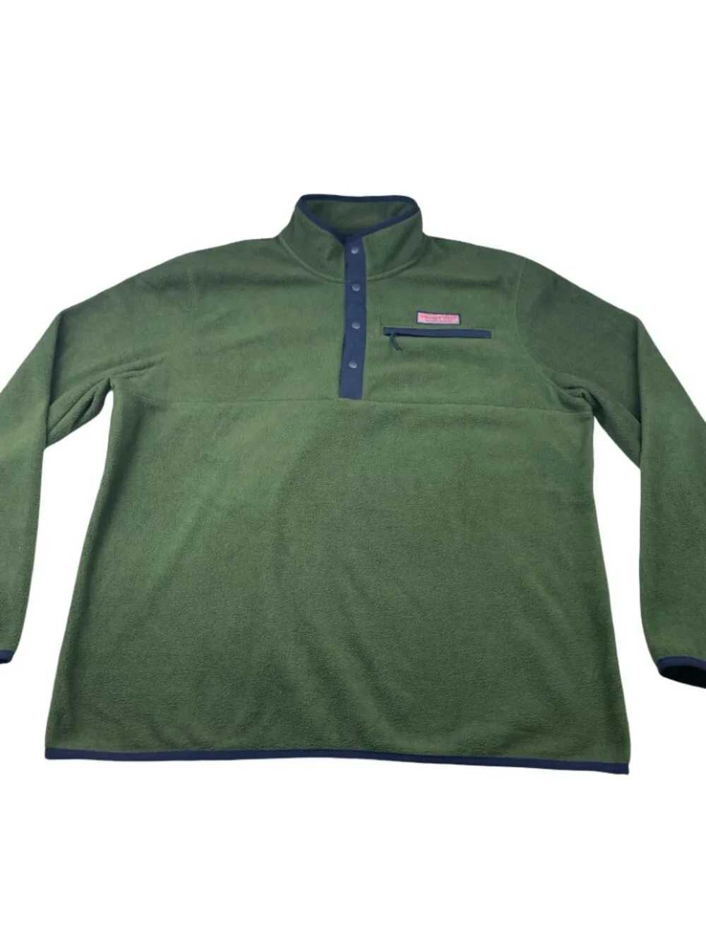 Vineyard Vines Men's Fleece Shep Shirt 1/4 Snap Button Pullover Green • XL_2
